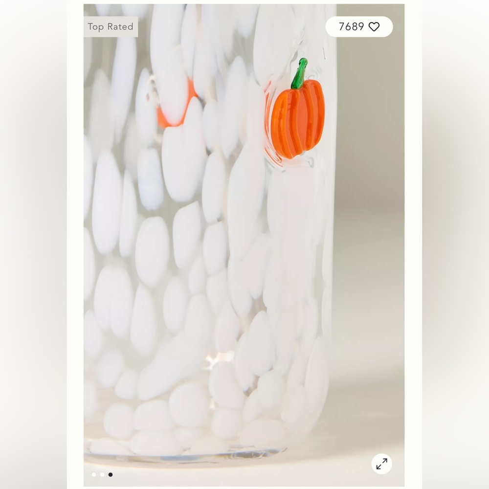 NWT Anthropologie Mystic Juice Glass Tumbler w/ Lid - Pumpkin Confetti - Picture 3 of 3